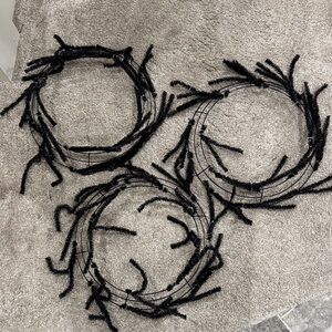Lot of 3 Black Wire Wreath Frames - new!